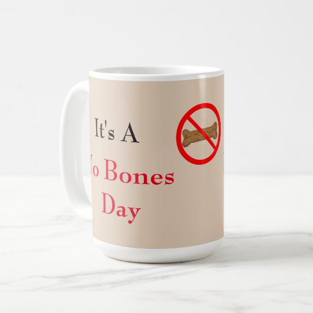 No Bones Illustrated Coffee Mug (Front Left)