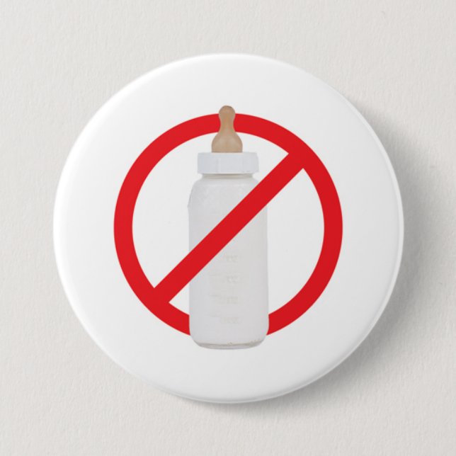 No bottles 7.5 cm round badge (Front)