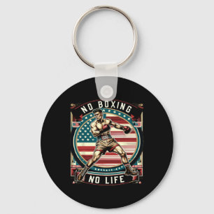 No Boxing No Life American Man Boxing  Key Ring