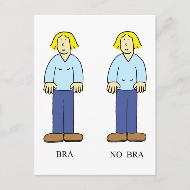 No Bra Ageing Humor for Her Postcard (Front)