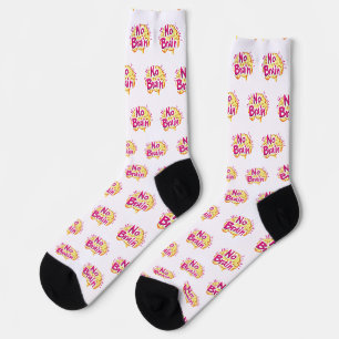 No Brain Funny Slogan Socks