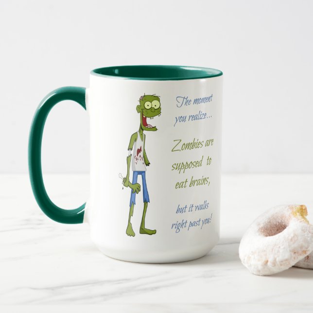 No Brains for Zombie Mug (With Donut)