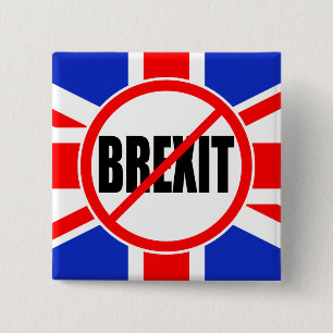 "NO BREXIT" 15 CM SQUARE BADGE