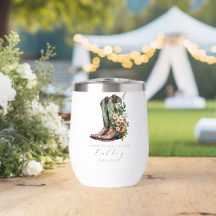 No Bride Rides Alone Floral Cowgirl Boots Custom