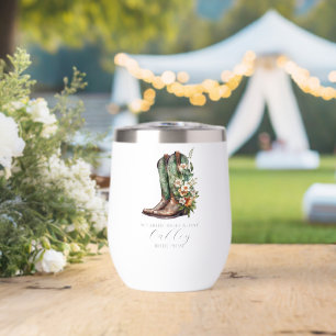 No Bride Rides Alone Floral Cowgirl Boots Custom