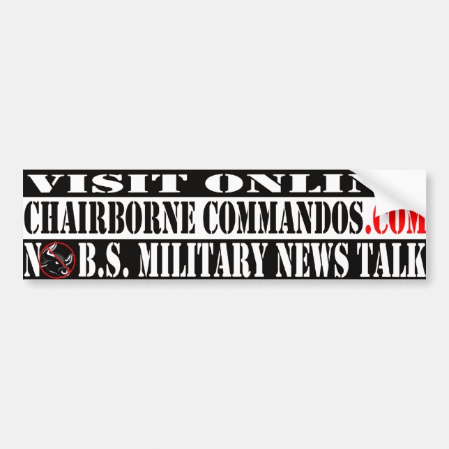 NO BS Commando bumper sticker (Front)
