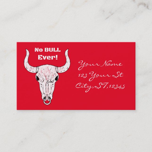 No Bull Ever  Thunder_Cove Classic Business Card (Front)