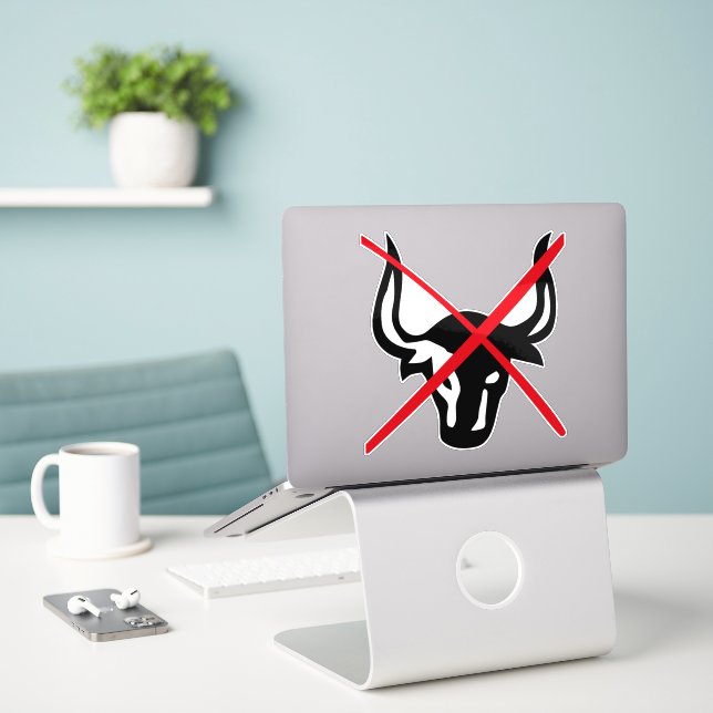 NO BULL laptop sticker (Laptop On Desk)