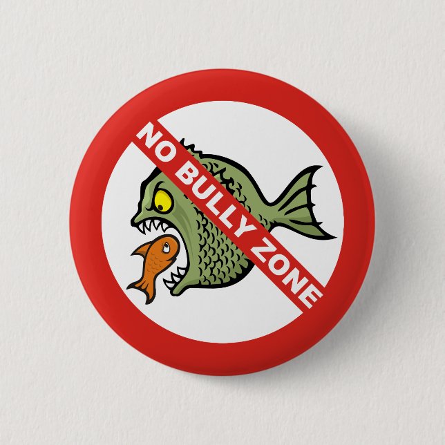 No Bully Zone 6 Cm Round Badge (Front)