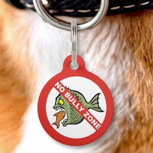 No Bully Zone Pet Name Tag