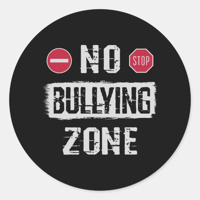 No Bullying Zone Classic Round Sticker (Front)
