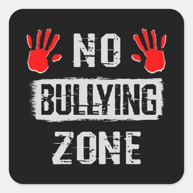 No Bullying Zone Square Sticker (Front)