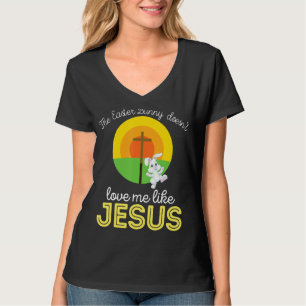 No Bunny Loves Me Like Jesus Christian Funny Easte T-Shirt