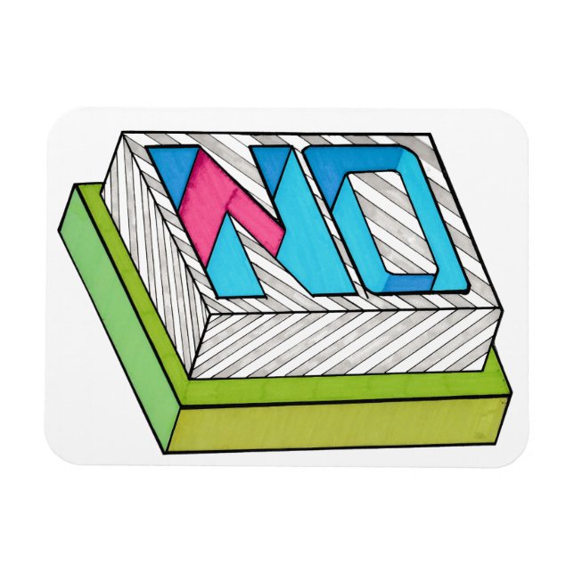 NO Button Funny Pop Art magnet (Horizontal)