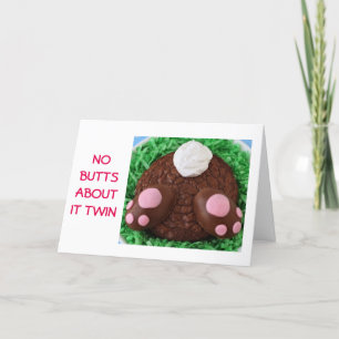 NO BUTTS ABOUT IT TWIN-EASTER WISH IS HUGE HOLIDAY CARD