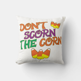 No Candy Corn Scorn Halloween Motto Cushion