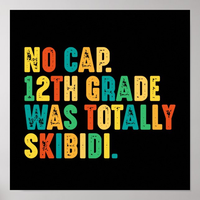 No Cap 12th Grade Was Totally Skibidi Poster (Front)