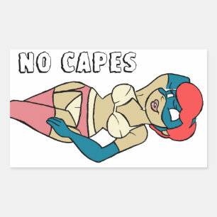 No Capes II Superheroine Pin-Up Sticker