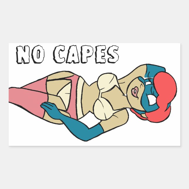 No Capes II Superheroine Pin-Up Sticker (Front)