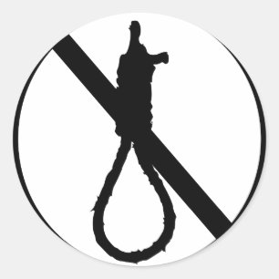 No Capital Punishment Sign Classic Round Sticker
