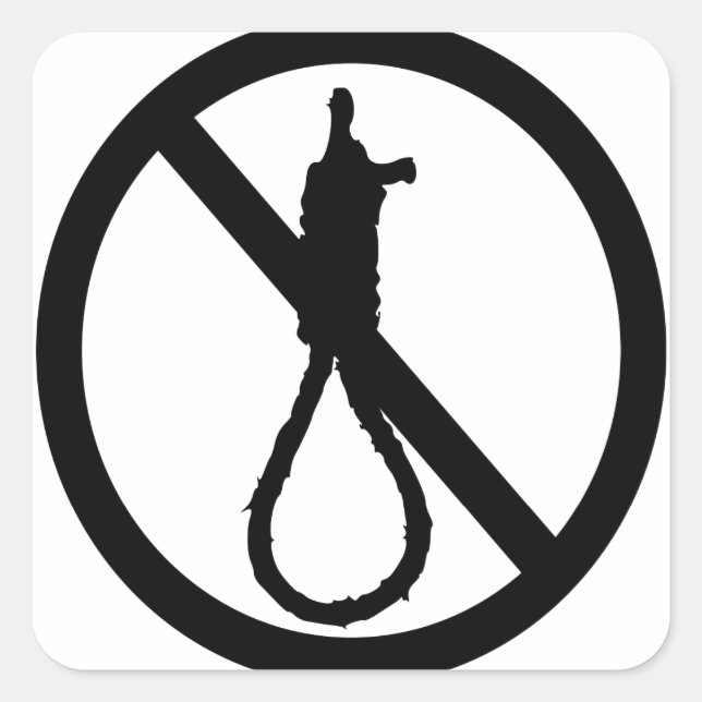 No Capital Punishment Sign Square Sticker (Front)