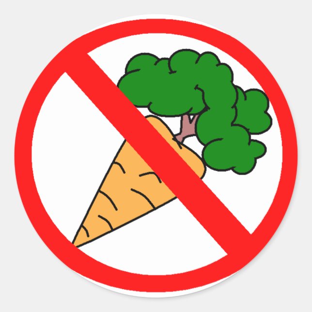 No Carrots! Classic Round Sticker (Front)