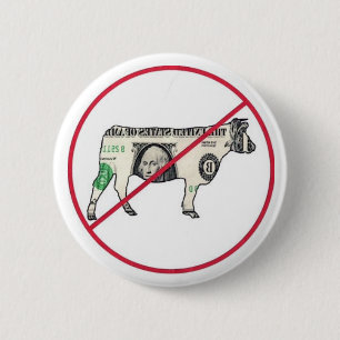 No Cash Cows 6 Cm Round Badge