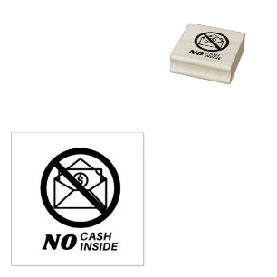 No Cash Inside Rubber Stamp