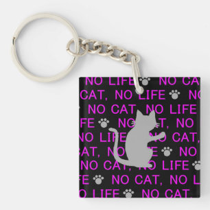 NO CAT, NO LIFE Black) Keyholder Key Ring