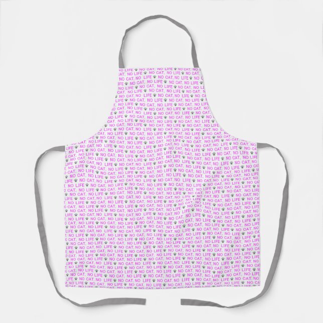 NO CAT,NO LIFE White Apron (Front)