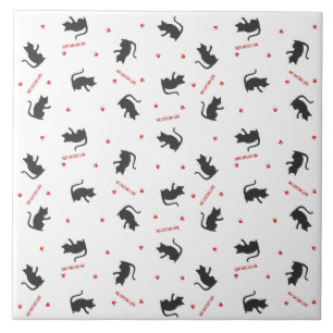 NO CAT, NO LIFE White Tile
