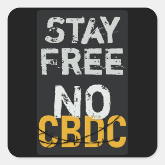 No CBDC, anti-CBDC Square Sticker