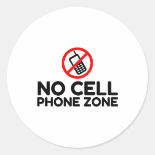No Cell Phone Zone Classic Round Sticker