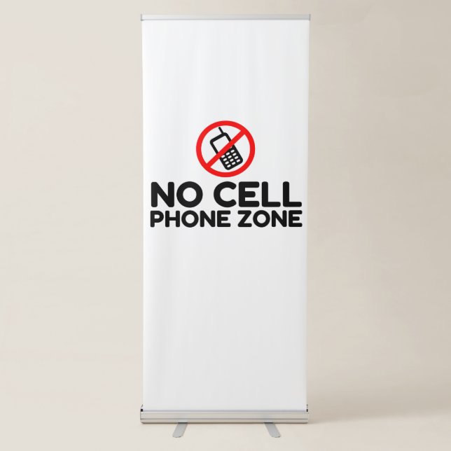 No Cell Phone Zone Retractable Banner (Front)