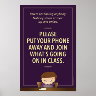 No cell phones in class. G-rated Poster