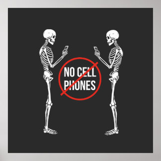 No cell Phones sign. Poster