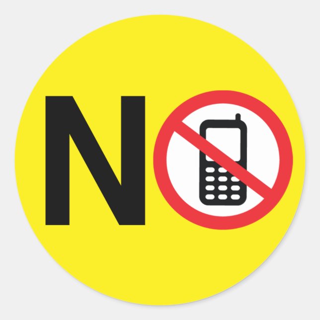 No Cell Phones Sticker (Front)