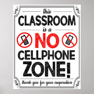 No Cellphones Allowed Classroom Poster