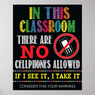 No Cellphones Classroom Sign