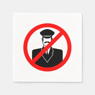 No Chauffeur Allowed Symbol Funny Warning Napkin