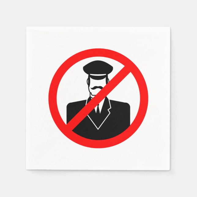 No Chauffeur Allowed Symbol Funny Warning Napkin (Front)
