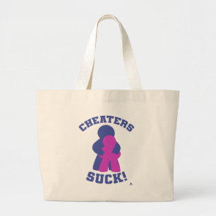 No Cheaters Board Game Meme Humour Design Large Tote Bag