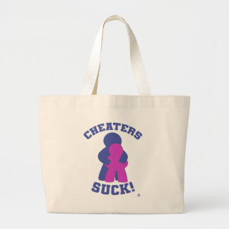No Cheaters Board Game Meme Humour Design Large Tote Bag