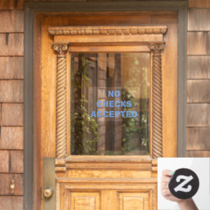 No Checks Accepted Business Shop Notice Window Cling