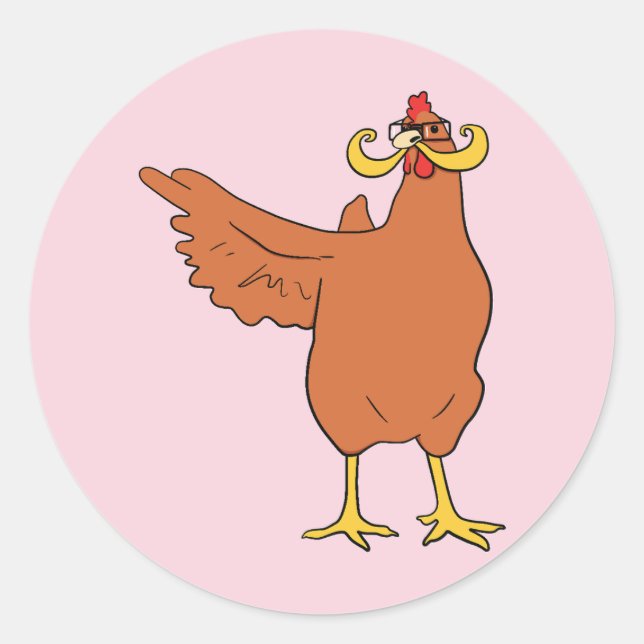 No Chicken Here  Classic Round Sticker (Front)