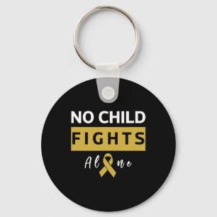 No Child Fights Alone Childhood Cancer Awareness Key Ring
