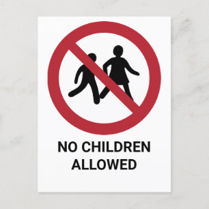 No Children Allowed, Prohibition Sign Postcard