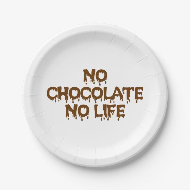 NO CHOCOLATE NO LIFE PAPER PLATE (Front)
