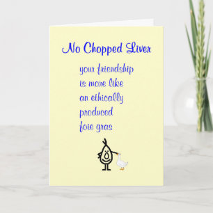 No Chopped Liver A Funny Poem For A Friend Card