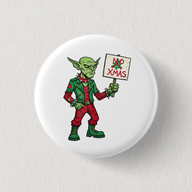No Christmas – Rebel Alien Style 3 Cm Round Badge (Front)